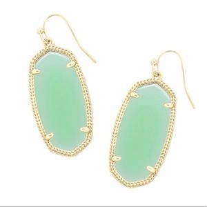 Mint Blue Kendra Scott Gold Earrings